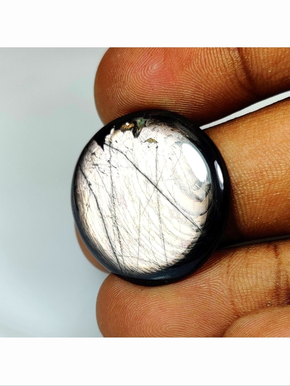 2429 Ct Natural Black Hypersthene Round Cab